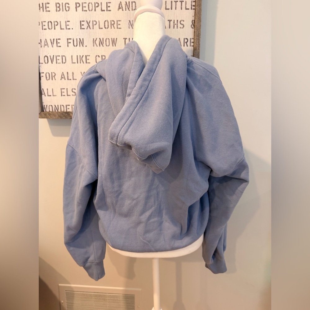 NWT Abercrombie & Fitch Soft Essentials Blue Zip-Up Hoodie - Picture 2 of 12